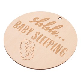 LIFKOME Shhh Sleeping Sign Round Wooden Hanging Door Plaque Lightweight and Durable Nursery Decor for Showers Gender Reveal Parties and Newborn Announcements Diameter