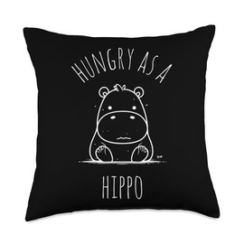 Hungry AS A Hippo Hungry Hippo Throw Pillow