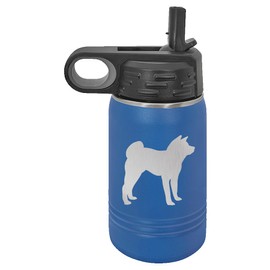 Akita Dog Insulated Water Bottle | Stainless Steel | Akita Dog Lover | Akita Gifts (12 oz, Royal Blue)