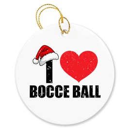 SODAVA - I Love Bocce Ball Ornament Bocce Ornament Bocce Ball Ornament Bocce Ball Christmas Ornaments Bocce Christmas Ornaments Hanging Ornament for Home Decor, Ceramic Ornaments