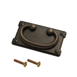 HARMAC HOUSE® 2 Pack Vintage Antique Bronze Drawer Ring Pull Handles Kitchen Cabinet Cupboard Chest of Drawer Vintage Bronze Drop Ring Pull Handles