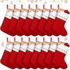 Fovths 16 Pack Christmas Felt Stockings Red Xmas Stockings 15