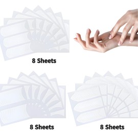 912 Pieces French Nail Stickers Manicure Nail Art Stickers Self-Adhesive Nail Decals French Tip Nail Guides V-Shaped Moon Nail Tip Strips for DIY Decoration Stencil Tools Kits (24 Sheets)