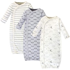 Touched by Nature baby girls Organic Cotton Kimono Nightgown, Mr. Moon, 0-6 Months US