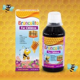 CAD Broncolito Honey Syrup for Children – Herbal Dietary Supplement, 8 fl oz