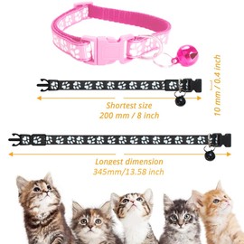 MJIYA Cat Collar with Bell, Breakaway Grid Collar with Plastic Buckle, Light Adjustable, Nylon, Kitty Collars