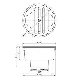 SANEI H50-100X50 One Trap for SU and VU Pipes, Stainless Steel