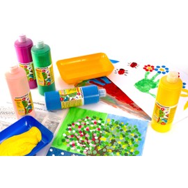 Eberhard Faber 578921 - Fingerfarbe EFA Color, geraniumrot, 750 ml, schnelltrocknend und auswaschbar