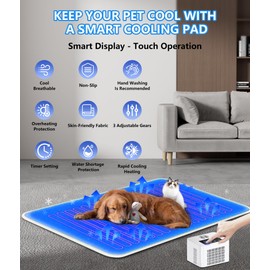 2025 Smart Dog Cooling Mat & Heating Pad 2-in-1 - XL 24''x17'' Cooling Mat for Dogs & Cats with Auto Shutoff Timer Lock, Dual-Sided Washable Pet Cool Pad for Year-Round Comfort (59°F-113°F)