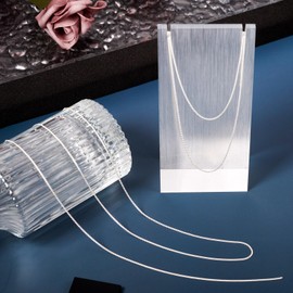 Elecrelive 925 Sterling Silver Curb Chain Diamond Cut Curb Chain 3.28 Feet Unwelded Fine Necklace Chain with Jewelry Cleaning Cloth Velvet Storage Bag for Men Women Jewelry Chain DIY Making