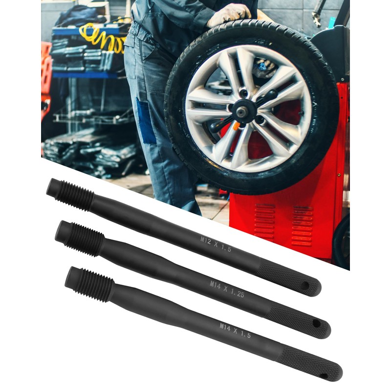 QWORK Wheel Stud Alignment Pin Set, 6-Piece 12x1.5, 14x1.5, 14x1.25