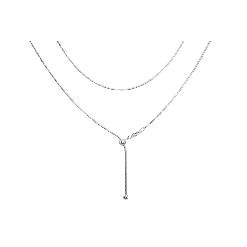 SILBERMOOS Adjustable Snake Chain up to 60 cm, Basic Chain