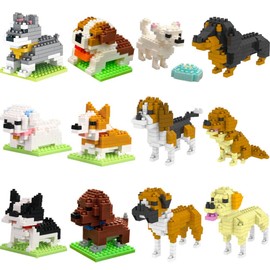 ENHANA 12 Packs Mini Forest Animals Building Blocks Toys Party Favors for Kids,STEM Educational Brick Kits,Goodie Bags, Classroom Prizes, Birthday Valentines Easter Gifts for Kids Boys Girls 1347PCS