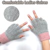 2 Pairs Fingerless Gloves for Women, Knitted Touch Screen Thermal