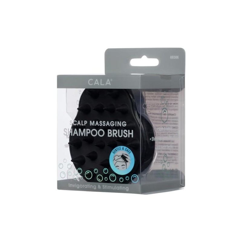 SCALP MASSAGING SHAMPOO BRUSH: BLACK