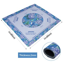 TIASUSAN Blue Mahjong Learning Mat (33” x 33”) with Black Carrying Bag, Anti-Slip, Noise-Reducing Mahjong Mat for Table, Board Games, Tile Games and Cards