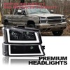 CNNELL LED Bumper Headlight Assembly Compatible with 2003-2006 Chevy Avalanche