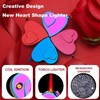 3-in-1 Dual-Heart Lighter: Windproof Flame, 100 I Love You Laser