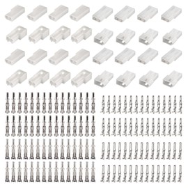 JRready ST6475 2 Pin Connector Electrical Wiring Connector Kit 18-24AWG/14-20AWG Crimp Terminals Molex Standard .062" and .093" Series Connector 8 Matched Sets