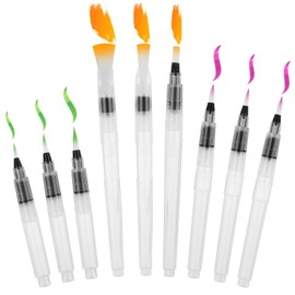 Grevosea 9 Pcs Watercolor Brush Pens, Water Brush Pen Refillable Paint Pens Water Color Brushes for Adults Beginners Watercolor Aquarelle Gouache Acrylics Painting