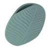 Leaves Pattern Ceramic Vase Nordic Style Dark Green Flat Leaf