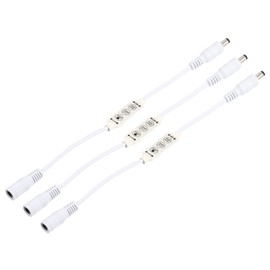 sourcing map Pack of 3 LED Strip Dimmer 12 V to 24 V 3 Buttons Mini Brightness Control Lamp Switch with DC Connectors for Plain Strips White