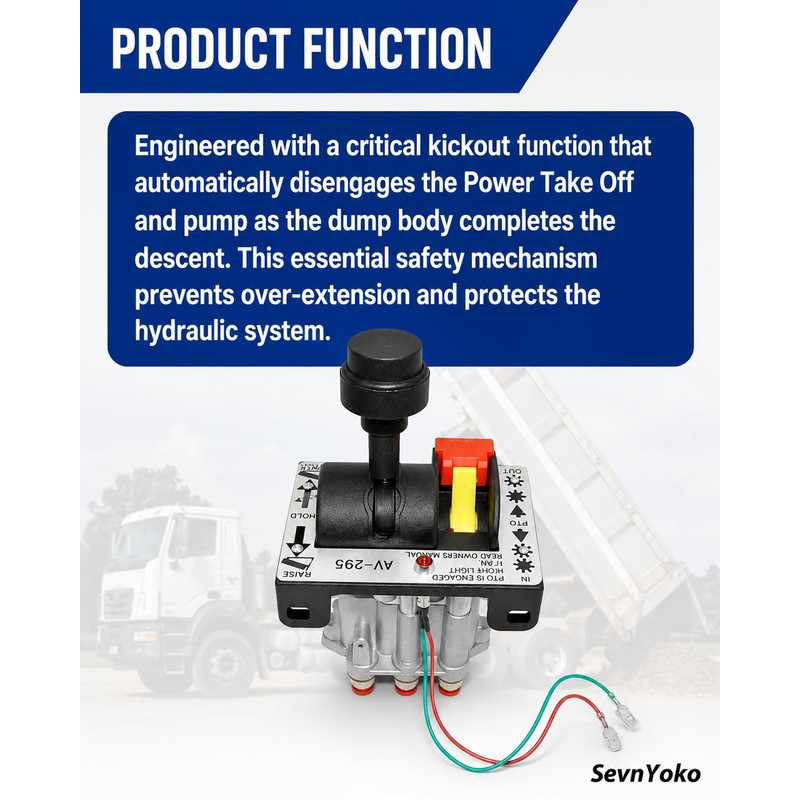 AV295 PTO Hoist Air Shift Control Valve, Dump Truck, Compatible