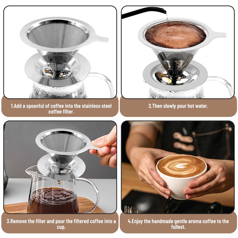 Coffee Filter-Pour Over Coffee Filter, Stainless Steel Reusable Drip Coffee