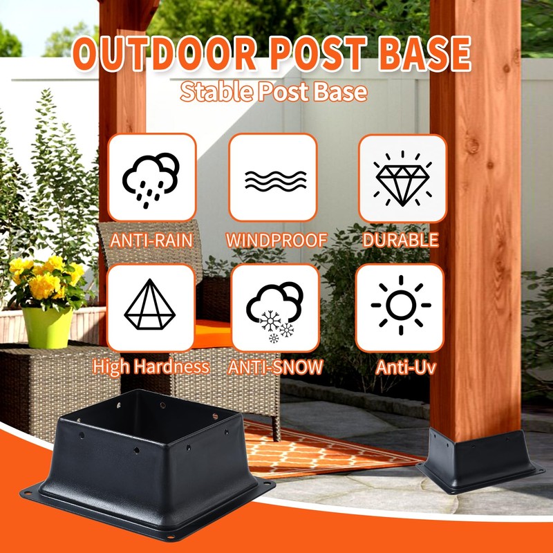 4" x 4" Post Base, 1 Pcs Post Brackets Inner