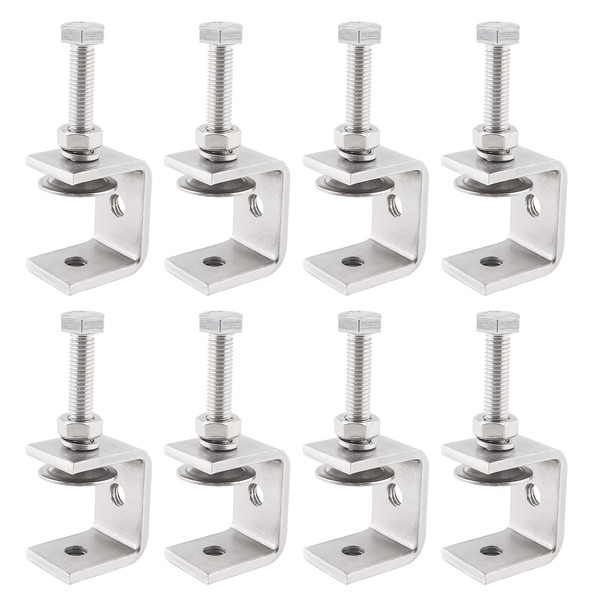 alwaiiz Pack of 8 C Clamps, Stainless Steel, Adjustable C
