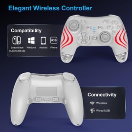 DYONDER Wireless Controller for Switch/Switch Lite/OLED, Wireless Switch Pro Controller for Switch 2 (No Wake-Up Function),Replacement Gamepad for PC/iOS/Android with Hall Effect Joysticks/RGB/Programmable/Motion Control/Vibration/Turbo/Wake up/Screensho