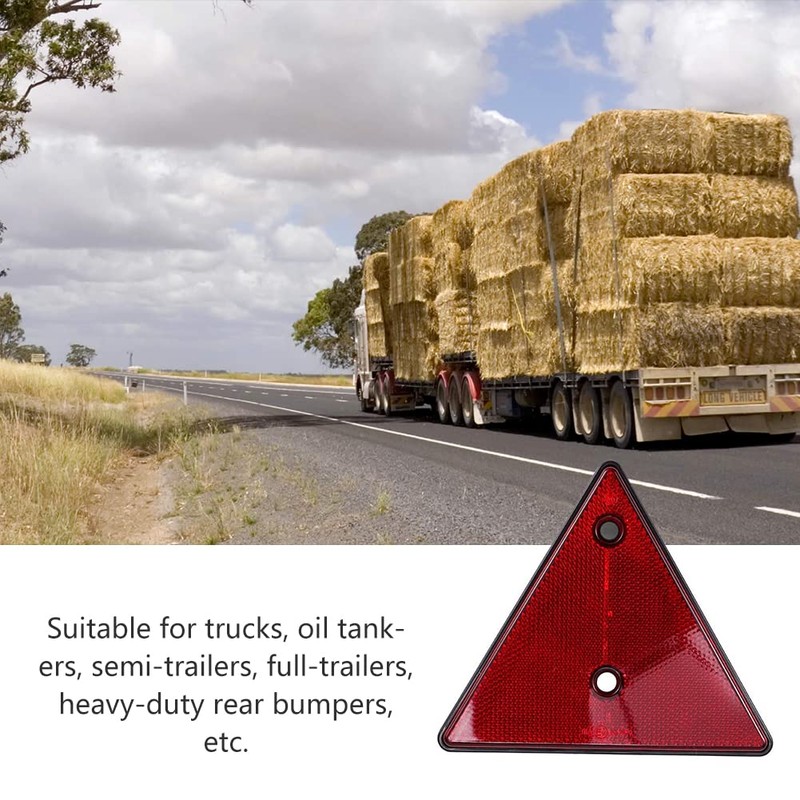 Trailer Reflector Triangles, Triangle Reflector, Triangle Reflector, Red Cat's Eye
