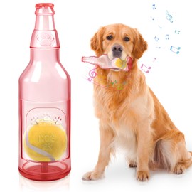 Shepinsky Squeaky Chew Dog Toys, Indestructible Dogs Toy with Tennis Ball, Durable Puppy Boredom Toys for Playtime &Training, for Energetic Small Medium Large Pups(Red, L)