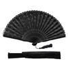 Eastern Wind Black lace hand folding fan, handheld foldable rave
