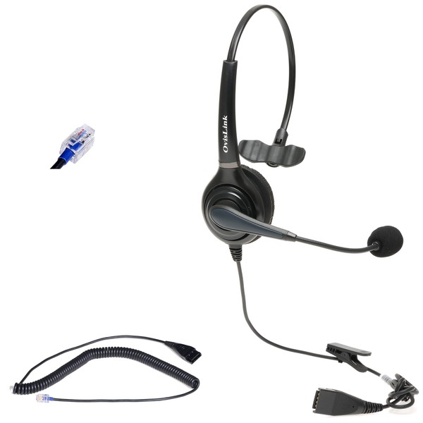 OvisLink Call Center Headset Compatible with AASTRA Phones | Noise