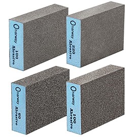 Onarway Sanding Sponges 4 Pack Wet and Dry Dual-use, Coarse and Fine Sanding Blocks - 60/100/180/220 Grits 4 Different Specifications, Washable and Reusable, Ideal for Wood Metal Wall Polish