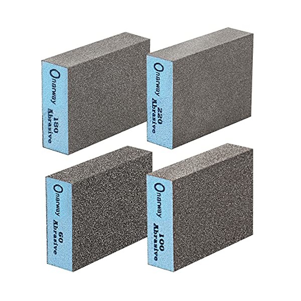 Onarway Sanding Sponges 4 Pack Wet and Dry Dual-use, Coarse