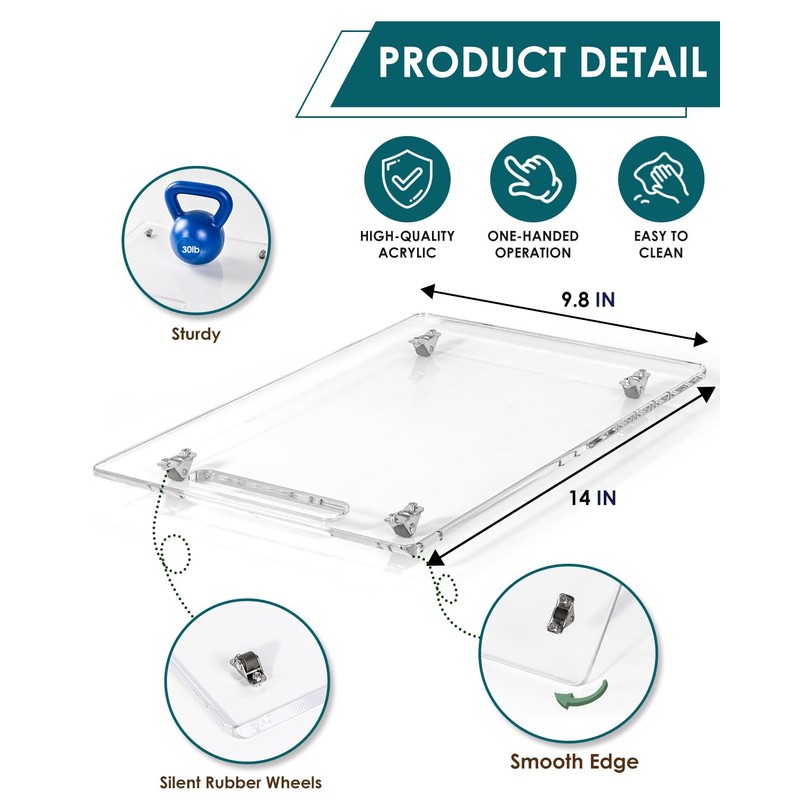 HAYVAN Acrylic Sliding Tray for Coffee Maker & Heavy Kitchen