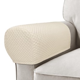 Roytub Couch Arm Covers, Breathable Armrest Cover for Sofa, Armchair, Loveseat, Scratch-Resistant Recliner Arm Covers Protect and Decorate Your Sofa(Medium, Beige, 2PCS)