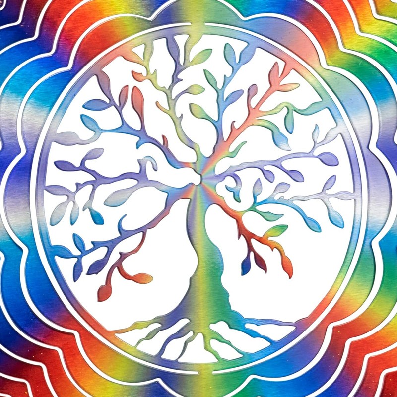 CIM Metal Wind spinner - Rainbow Tree of Life -