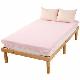Ikuzusu 100% Cotton, Waterproof Bedwetting Sheet, Double Size, 55.1 x 82.7 inches (140 x 210 cm), 1 Piece (Pink)