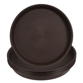 YIXNSW Pack of 10 Flower Pot Coasters, 30 cm Plastic Flower Coasters, Plastic Coasters, Round Flower Pot for Home, Outdoor, Balcony, Flower Shop, Brown