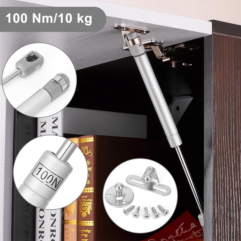 4 Pieces Gas Pressure Damper 100N/10kg Gas Lift Pressure Cabinet