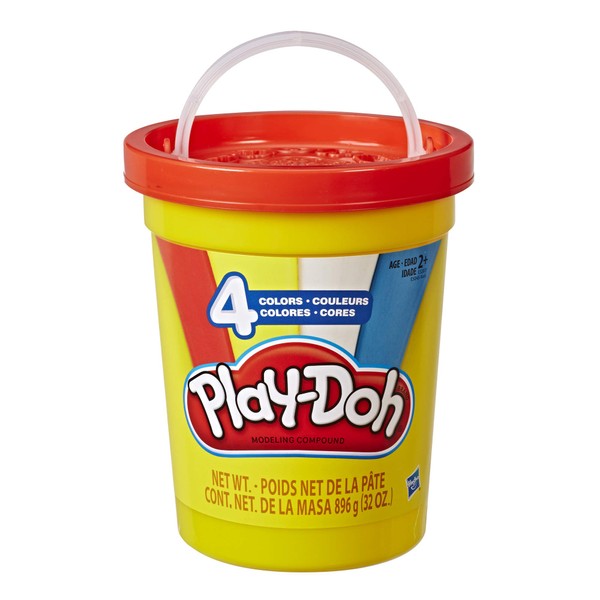 Play-Doh 2-Lb. Bulk Super Can of Non-Toxic Modeling Compound with 4 Classic Colors - Red, Blue, Yellow, & White