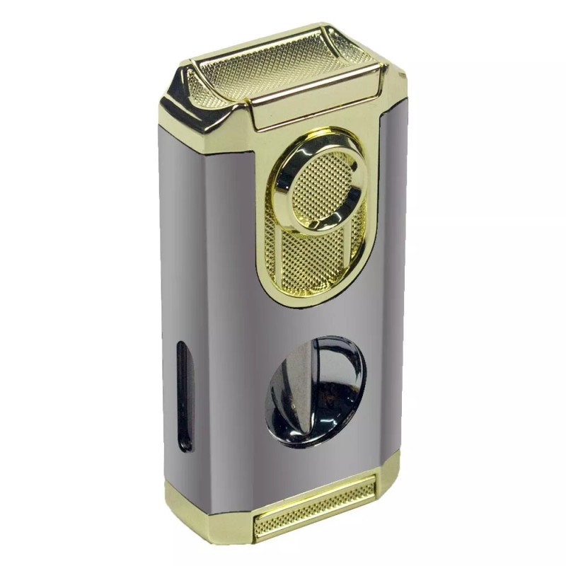 Triple Flame Cigar Torch Lighter with Cigar Punch Cutter Father