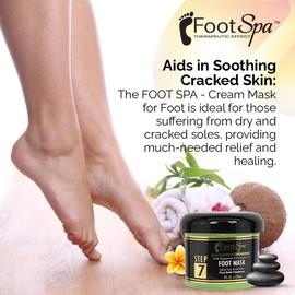 FOOT SPA - Cream Mask for Foot, 4 Oz With Peppermint and Eucalyptus Oil - Pedicure Massage for Tired Feet and Body, Hydrating, Fresh Skin