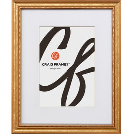 Craig Frames 314GD, 14x18 Picture Frame Matted for a 12x16 Photo, Ornate Gold