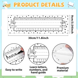 QOUBAI 72 Pcs Black Painted Dots Name Plates for Classroom Desks Decor Student Desk Name Tags with Alphabet Number Self Adhesive Black White Name Plates for Kindergarten Classroom Home School Supplies