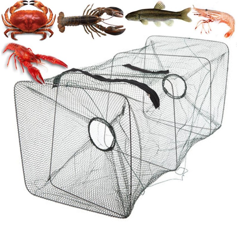 SNS 1-4pcs Fishing Bait Trap Fish Net Cast Cage Crab