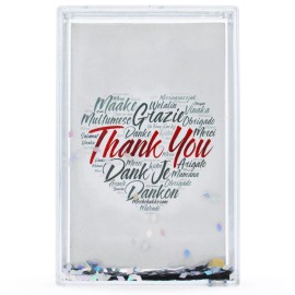 BESTPYSANKY Father's Day Clear Rectangular Plastic Glitter Water Picture Frame
